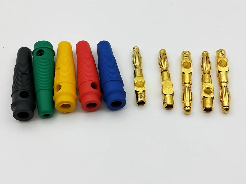 50 шт. 5 цветов позолоченный штекер 4 мм|plug 4mm|plug goldplug banana |