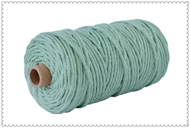 light green 3 мм X ярдов, хлопок, шнур, разноцветный шнур, бежевый, скрученный, ремесло, макраме, струна, гобелен, сделай сам, домашние текстильные украшения, поставка - Цвет: light green