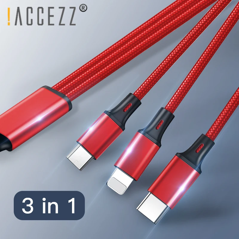 ! USB-кабель ACCEZZ для зарядки iPhone 7 8 Plus X XR XS Max Micro USB Type-C Samsung S8 S9 Xiaomi | Мобильные