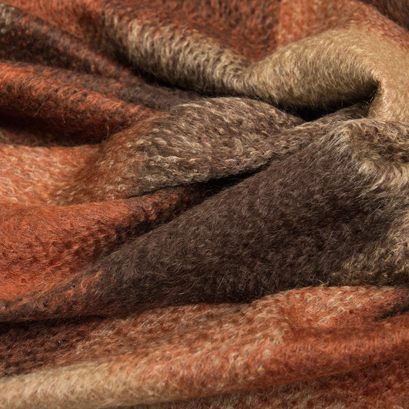 Angora Mohair Cashmere Fabric Yarn-dyed Plaid Warm Coat 150cm Winter Wool Cloth | Дом и сад