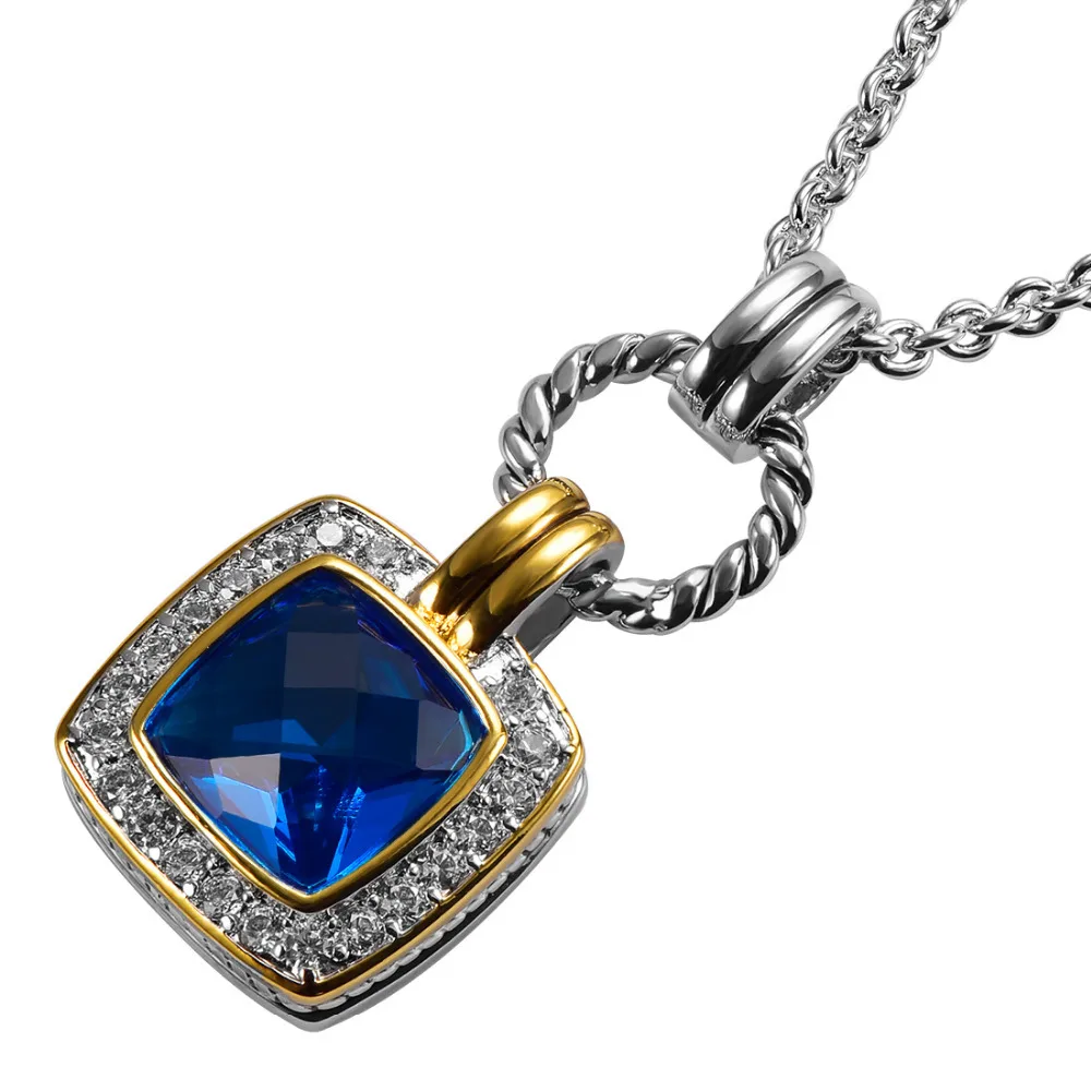 

Blue Crystal Zircon 925 Sterling Silver Fashion Pendant TE743