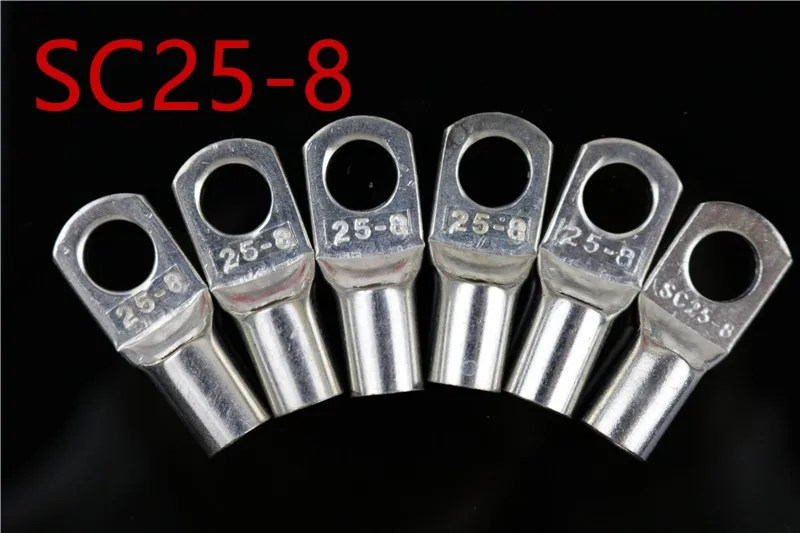 SC25-8 Bolt Hole Tinned Copper Cable lugs Battery Terminals set Wire terminals connector