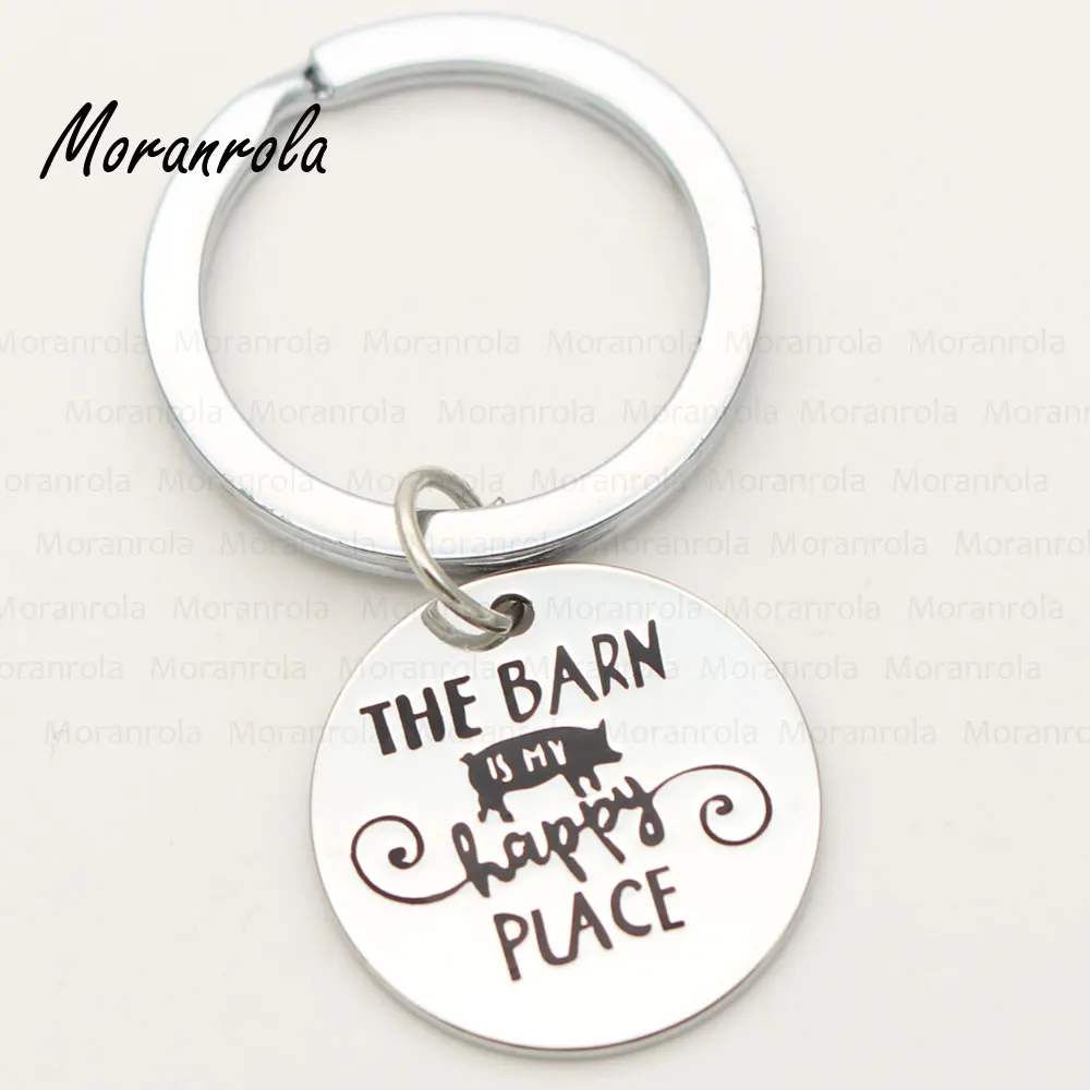 Ювелирные изделия с ручной штамповкой ожерелье и брелок THE BARN IS MY HAPPY PLACE подарок