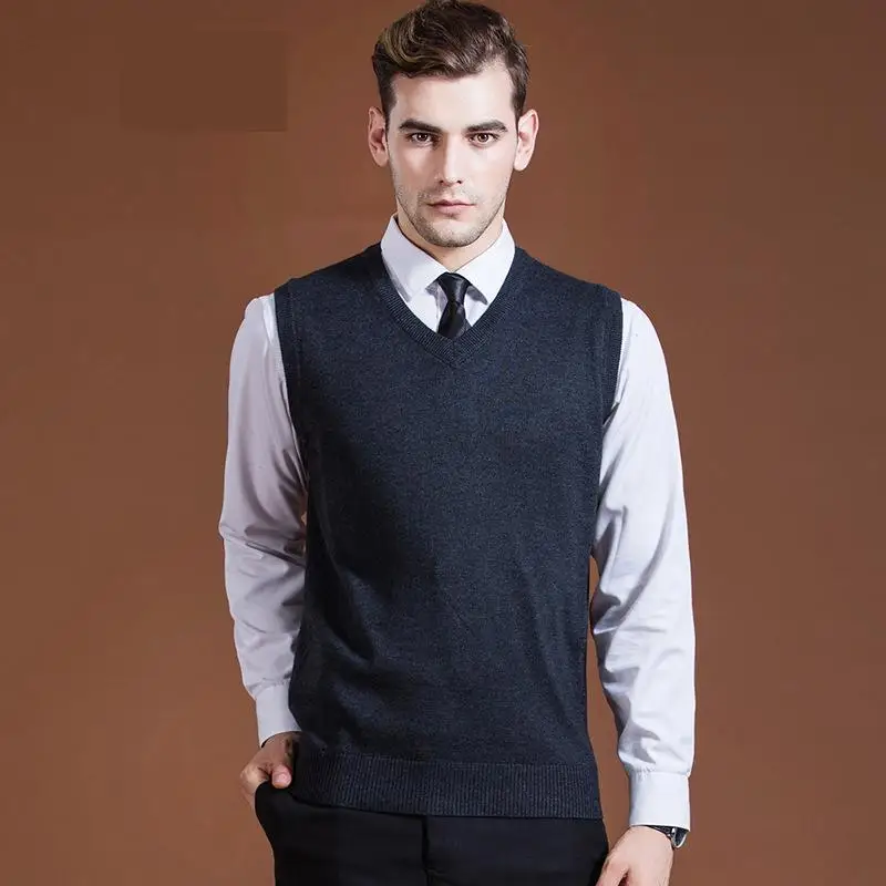 Мужской свитер вязаный Повседневный компьютерный с треугольным вырезом без