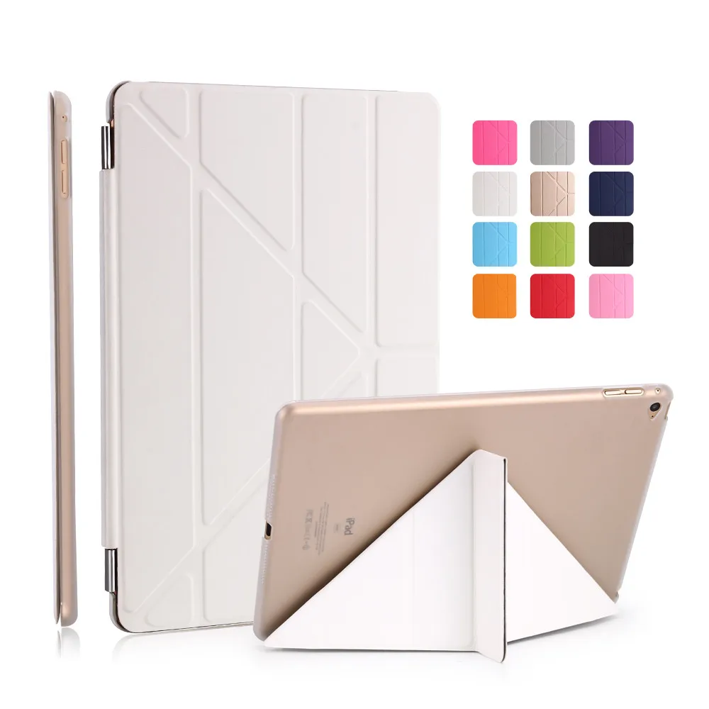 Чехол для iPad Air 2, dubswin ультра тонкий pu кожаный для iPad Air 2 Чехол с твердой пластиковой задней крышкой флип чехол+ маленький подарок - Цвет: Белый