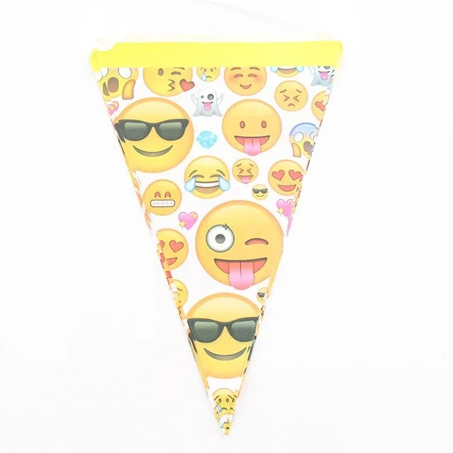 emoji 2,5 м/компл. в виде единорога из мультфильма для маленьких принцесс», «Человек-паук», «Гадкий Мстители вечерние бумажный Баннер Вымпел душа ребенка Дети С Днем Рождения Декор Флаги - Цвет: emoji