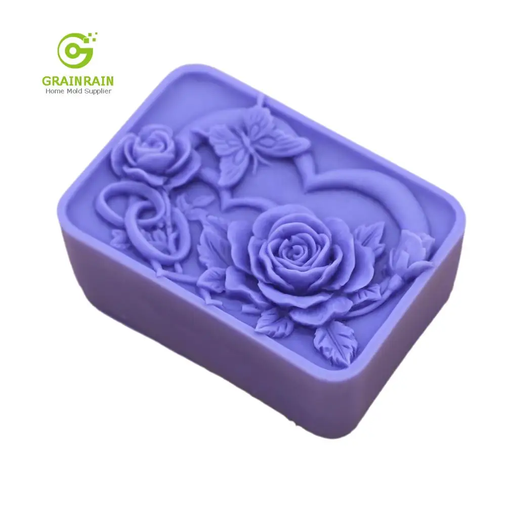 Зернистая розовая форма продолговатая для мыла силиконовая ручной работы|Формы