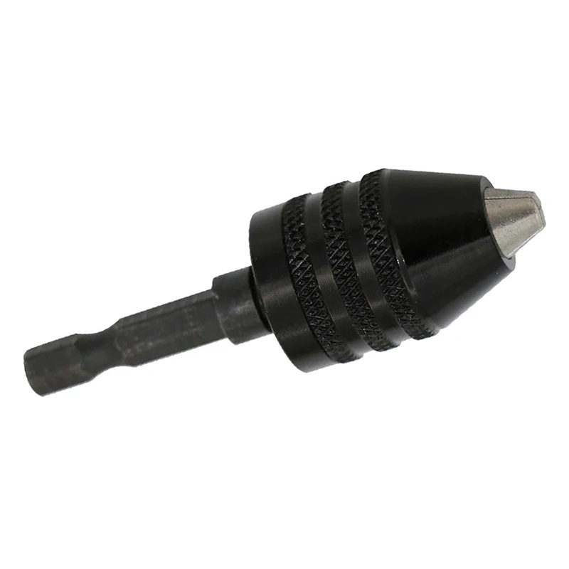 1/4 Inch Hex Shank Keyless Drill Chuck Quick Change Adapter Converter 0.3-6.5MM (Black) | Инструменты