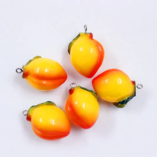 

10pcs Cute 3D Fake Fruit Peach Resin Miniature Food Art DIY Decorative Craft Making,28*22,DZ019