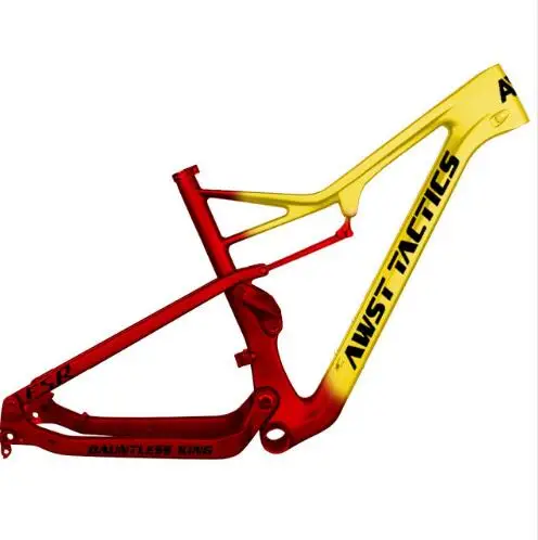 Рама для велосипеда MTB красная золотистая блестящая углеродное волокно горный
