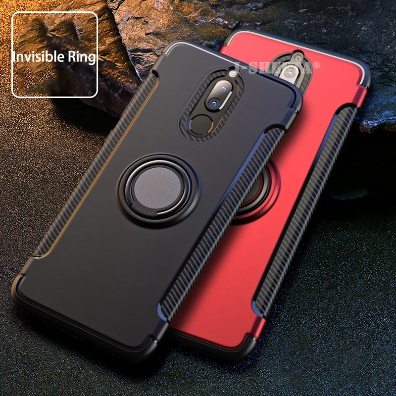 Гибридный Жесткий ПК + Мягкий ТПУ для Huawei Mate 10 20 Pro Lite X чехол 360 магнитный держатель