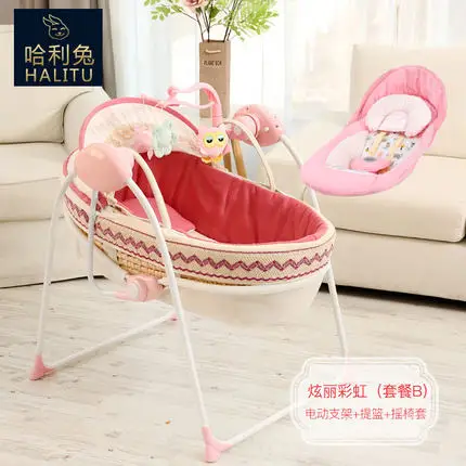 Primi электрическая колыбель Baby шейкер качающаяся кровать новорожденная спальная кроватка дополнительное одно сиденье отправлено - Цвет: red