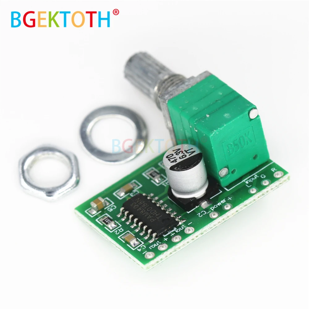 Mini PAM8403 DC 5 В 2 канальный USB цифровой аудио усилитель плата модуль 2*3 Вт регулятор