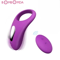 wireless remote control vibrator for man penis sleeve vibrator ring delay time g spot clitoris stimulator adult toys for couples