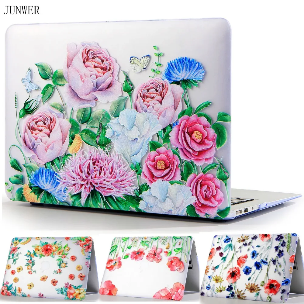 Чехол JUNWER Flower для Apple Macbook Air Pro Retina 11 12 13 15 чехол ноутбука Mac book 3 с сенсорной панелью