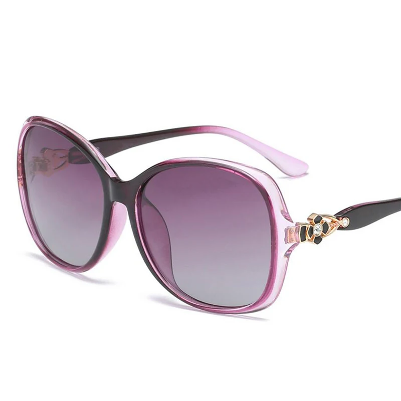 Женские солнцезащитные очки поляризационные элегантные со стразами для