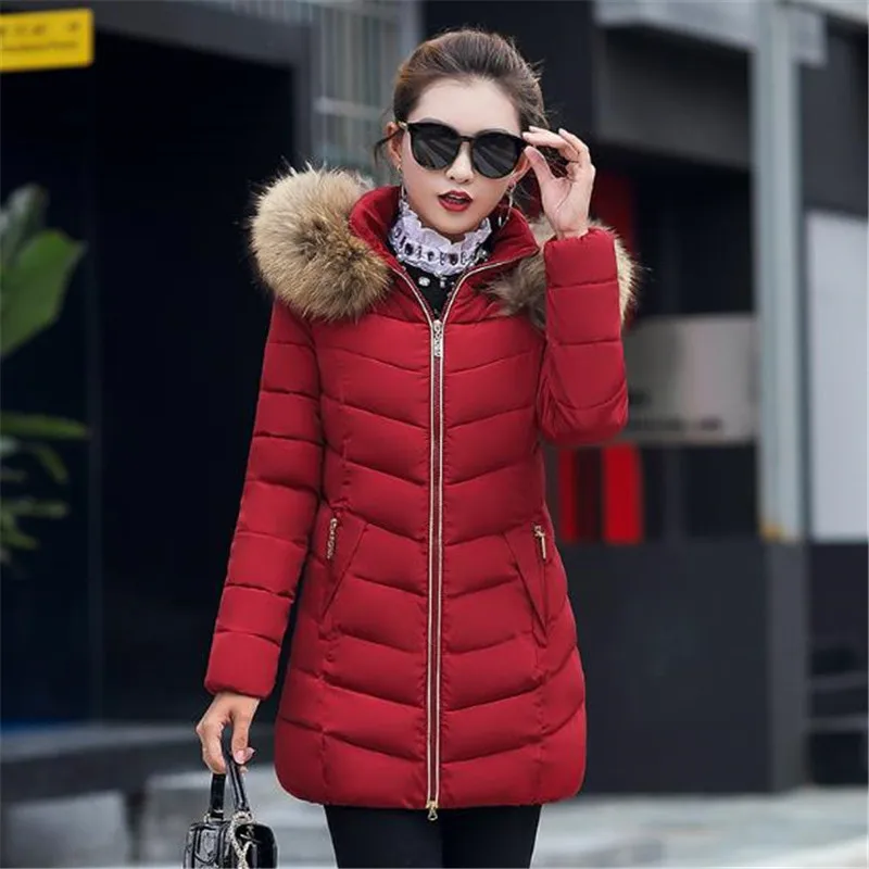 2018 New Winter Jacket Women Fur Hooded Parka Long Coats Cotton Padded Coat Warm Thicken Jaqueta Feminina Inverno | Женская одежда