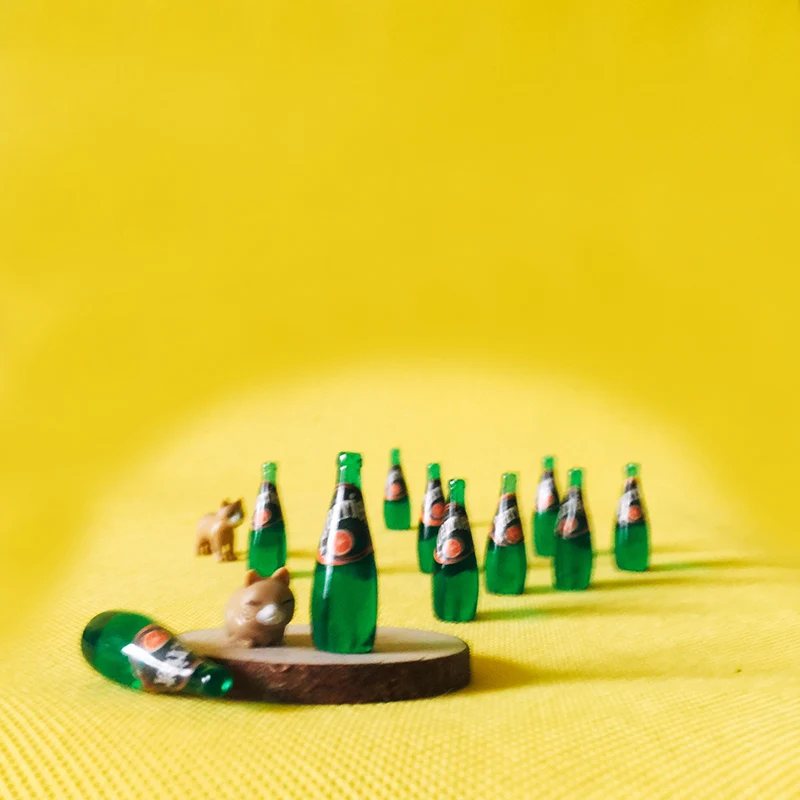 Новые ~ 10 шт зеленые бутылки воды/miniatures напитки/посуда/Искусственный/Сказочный