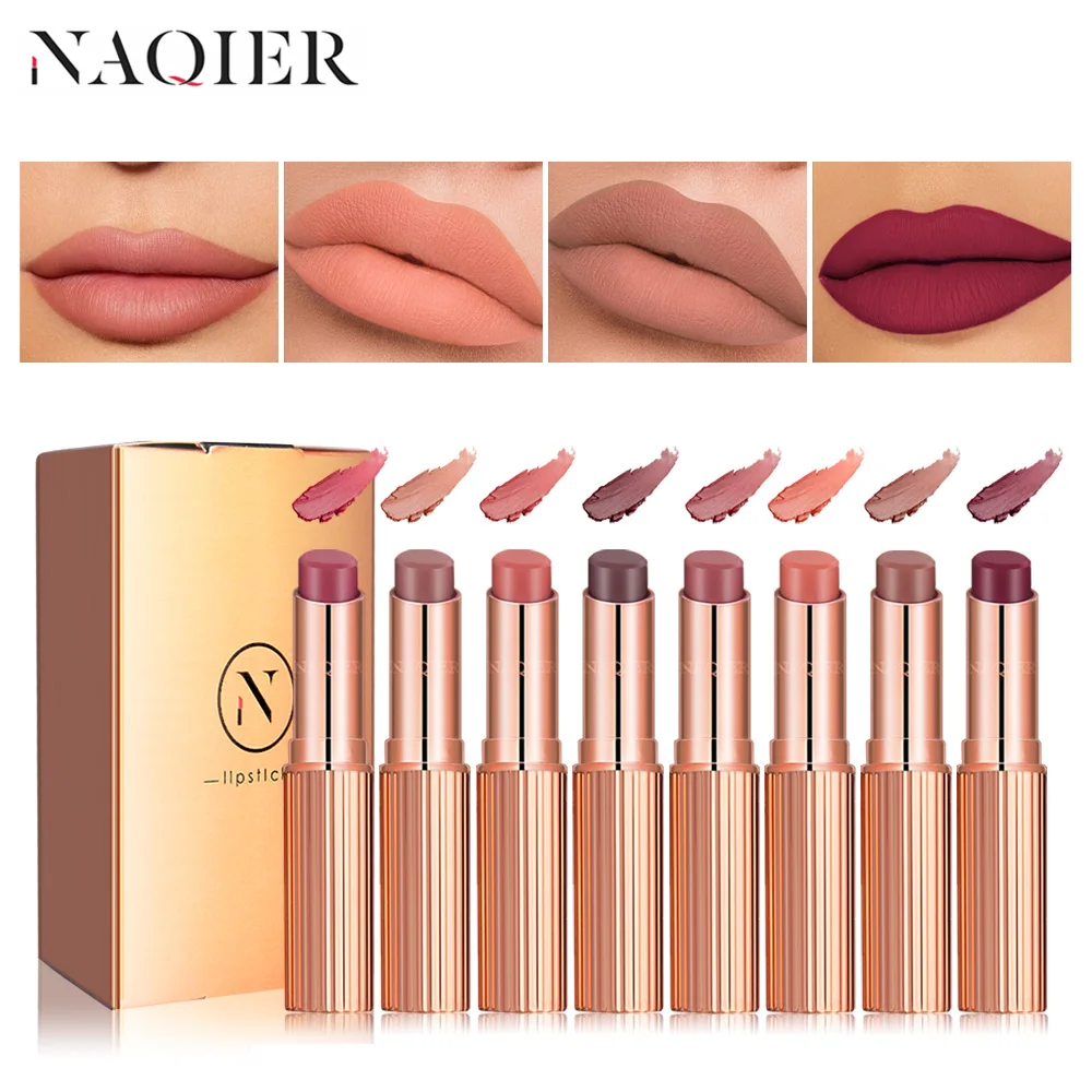 Naqier 8 шт./компл. матовая губная помада макияж комплект Водонепроницаемый