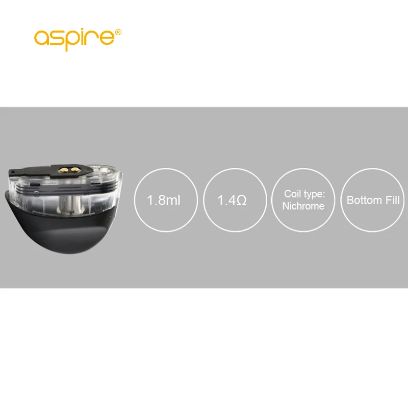 3 шт./упак. Aspire Cobble Vape Pod 1 8 мл емкость 1.4ом нихромовые катушки система Форсунка