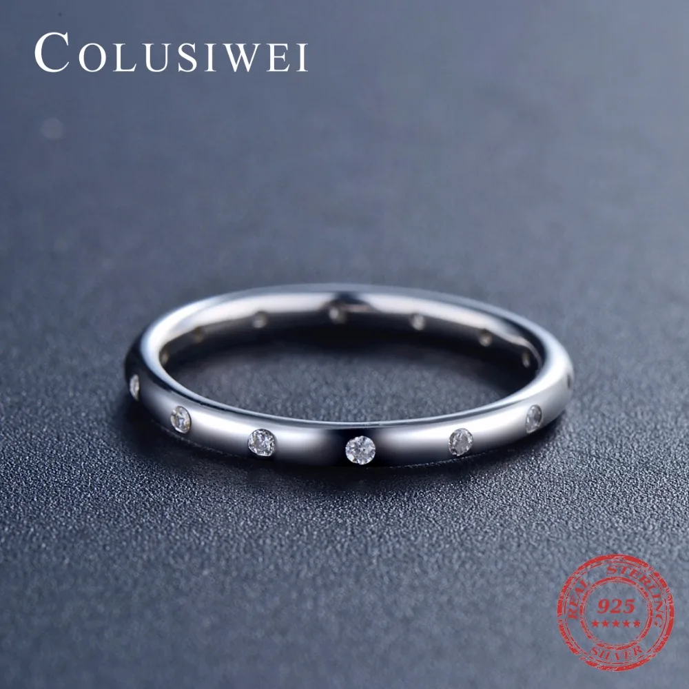 COLUSIWE 2018 натуральная ясный модный простой CZ свадебные Женские Классические 100%