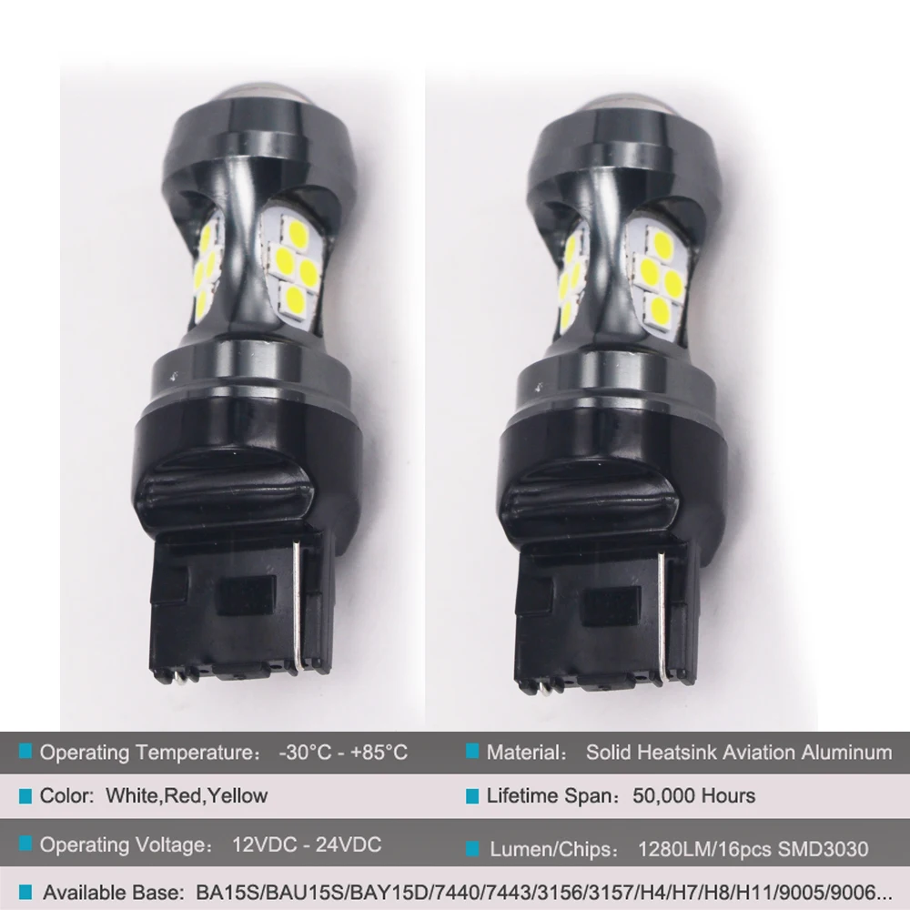 HSUN 2pcs 7440 7443 3156 3157 LED Bulbs Auto Fog P21/5W Tail Turn S25 P21W Light R5W Lamp parking Reserve Lights 12-24V | Автомобили и