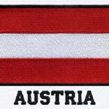 Австрия 3 "Широкая вышивка флаг патч красный цвет полосы и