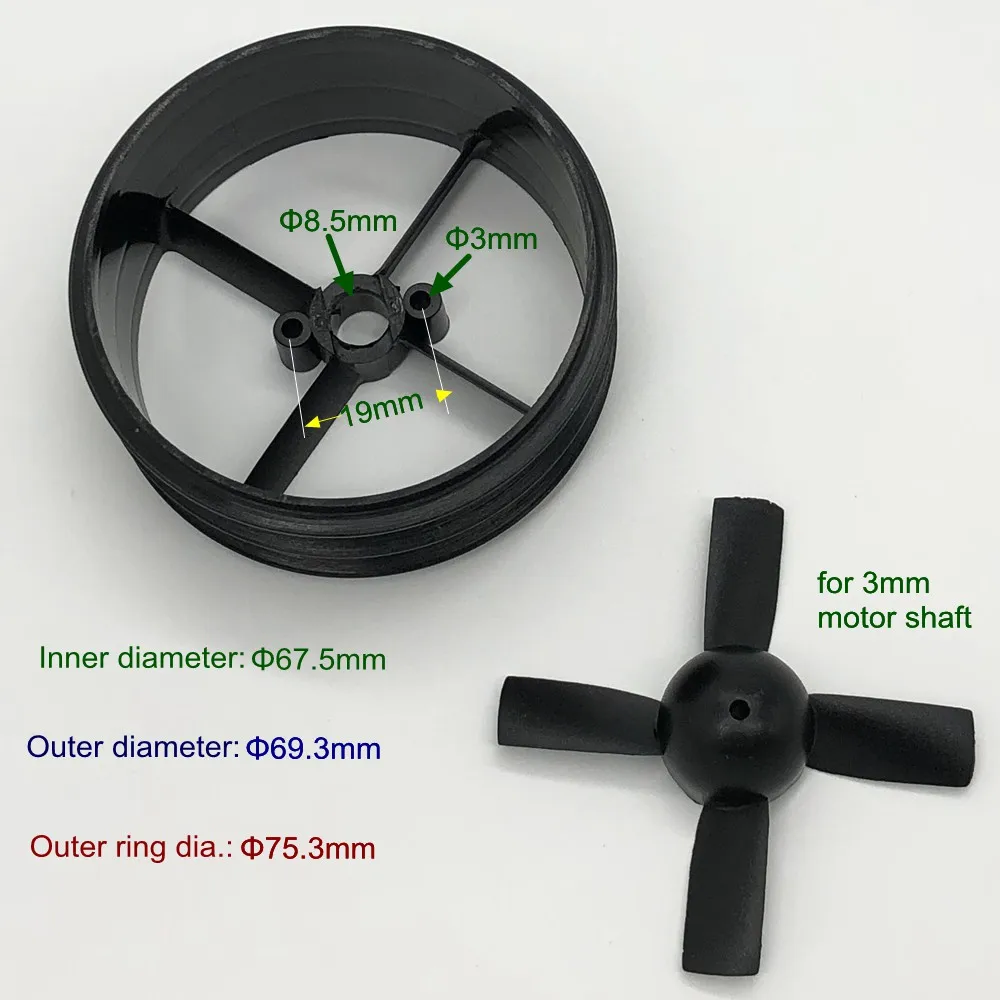 2.56 Inch 65mm 4 Blade Light EDF for DIY EPS Su27 F22 | Игрушки и хобби