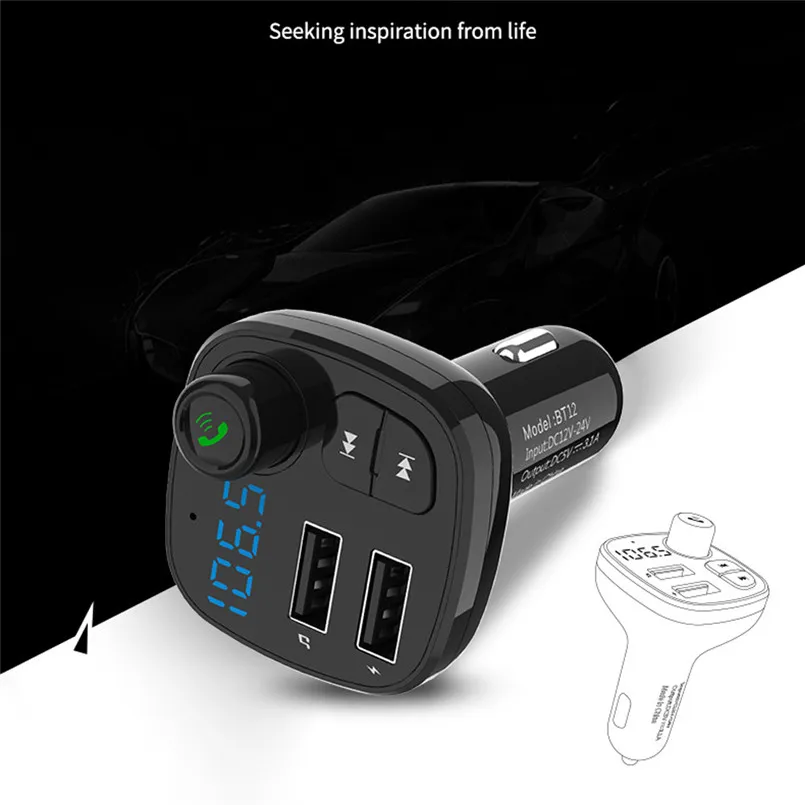 Беспроводной автомобильный FM передатчик mp3 плеер Bluetooth Handsfree поддержка звонков TF