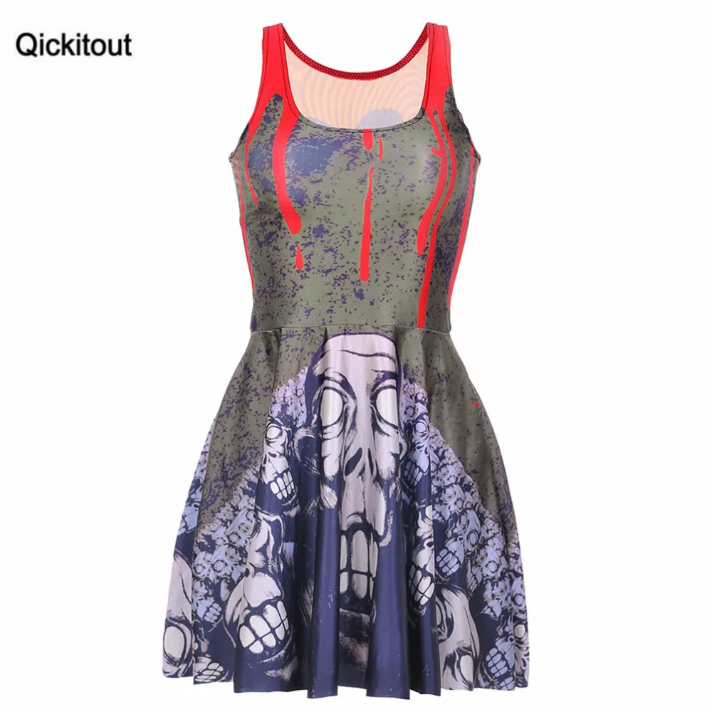 Платье Qickitout женское повседневное сексуальное с цифровым принтом забавное
