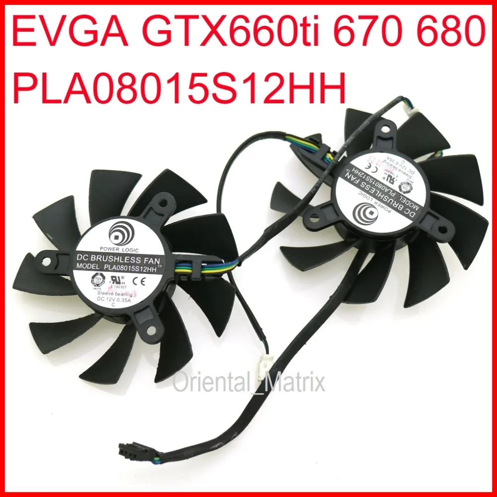 Охлаждающий вентилятор для видеокарты EVGA GTX660ti GTX670 GTX680 4 контакта 12 В 0 35 А 75 мм 42*42*42