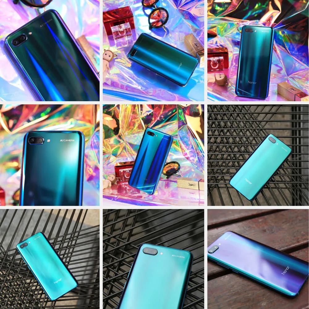 Мобильный телефон Honor 10 с глобальной версией, 5,84 дюймов, FHD+ 4 Гб+ 128 ГБ, Восьмиядерный процессор Kirin 970, Android 8,1, 24 МП, смартфон с функцией распознавания лица, NFC, 3400 мАч