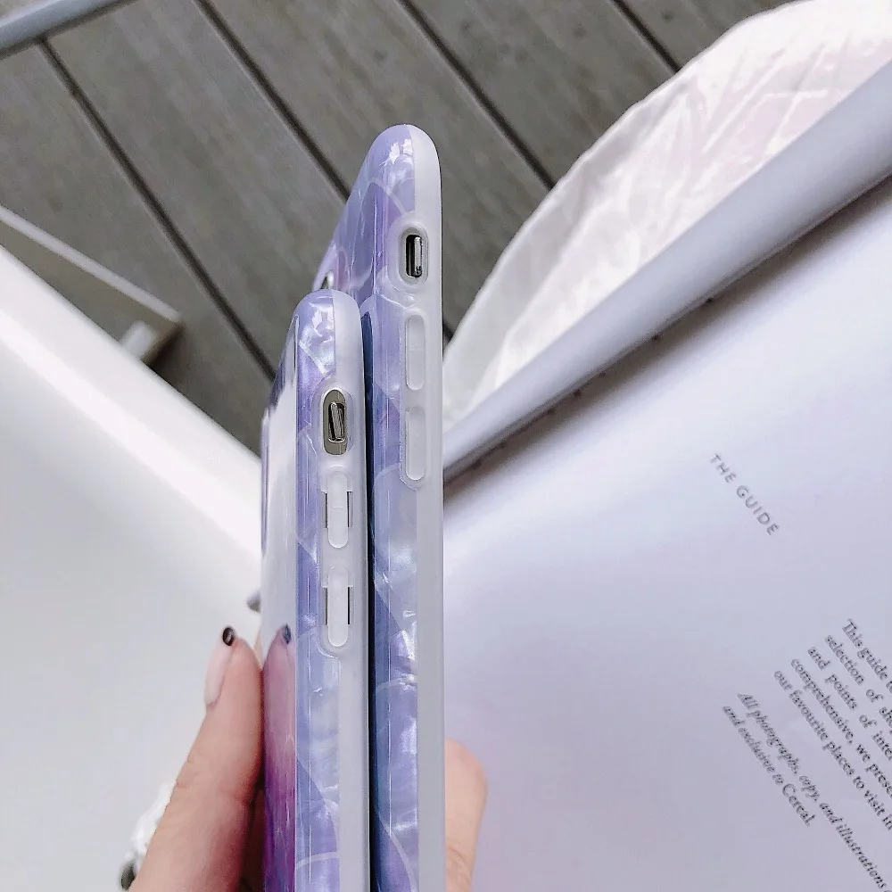 Гладкий Блестящий Мягкий чехол из ТПУ для iPhone x 6 6s plus 7 Plus 8 X XR XS Max фиолетовая шкала