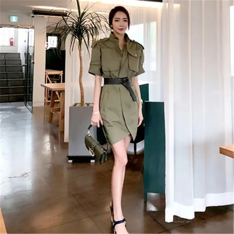 Рабочее место, без рукава, с dresses2018 Hanfeng пригородных fashionirregular талия тонкая сумка в стиле «Хип белых воротничков