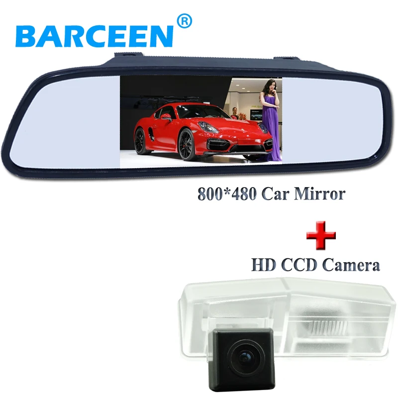 Автомобильное Зеркало 4 3 дюйма и комплект камеры для парковки автомобиля ЖК