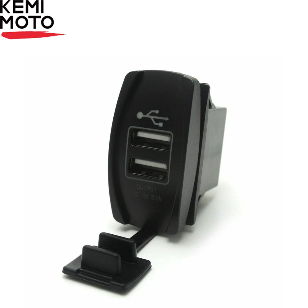 KEMIMOTO ATV 12 V-24 V USB Зарядное устройство с подсветкой кулисный переключатель мотоцикла зарядки для воздушный фильтр для объективов Can am для Polaris RZR 900 800 1000