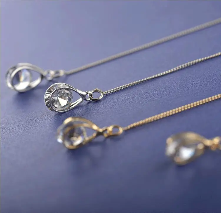 Женские серьги капельки с длинными кисточками модные ювелирные