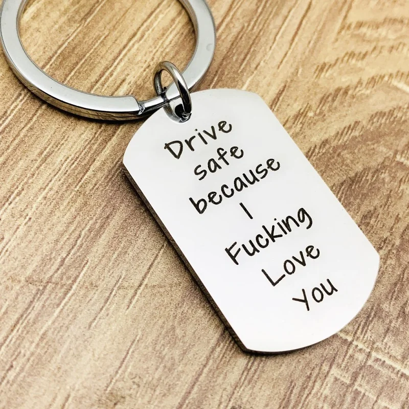 Drive Safe I Love You, Подарок на годовщину, нержавеющая сталь, безопасное вождение, советы, брелок, модный брелок личность