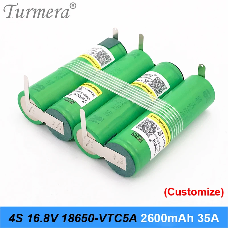 3S 12 6 V 4S 16 8 5S 21V аккумулятор US18650VTC5A 2600mah 35A разрядный ток для шуруповерта батареи (по