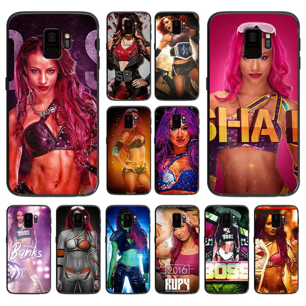 Wild violent and Sex WWESasha Banks мягкий чехол для телефона Samsung Galaxy S6 S7 S8 S9 S10e Plus Note 8 9