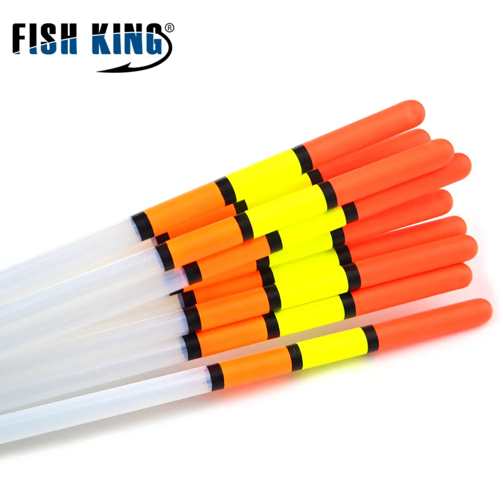 FISH KING, 10 шт./лот, 2 г/2,5 г/3,0 г, прозрачный пластиковый поплавок для ловли карпа/грубой рыбалки, поплавки, трубки разных размеров, рыболовные снасти