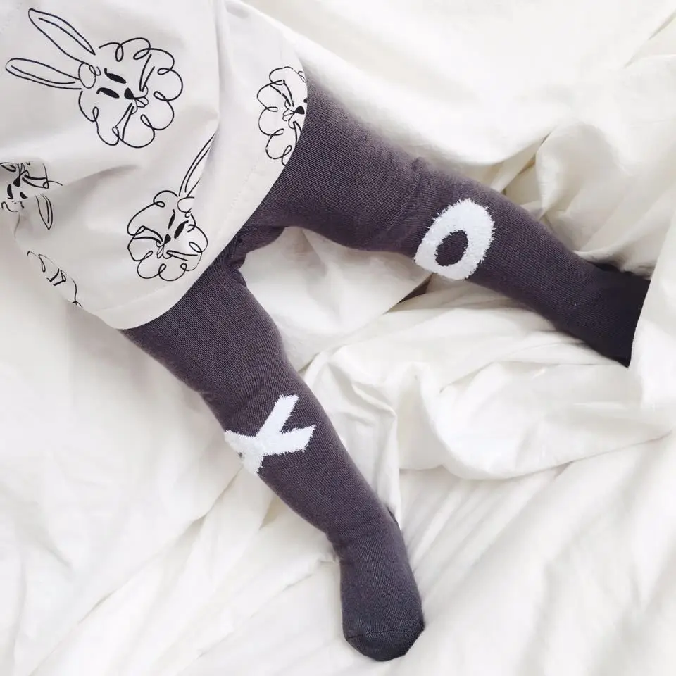 Fashion Style Black White XO Pattern Baby Tights Grils Warm Spring&ampAutumn Suit for baby 0-5T | Мать и ребенок