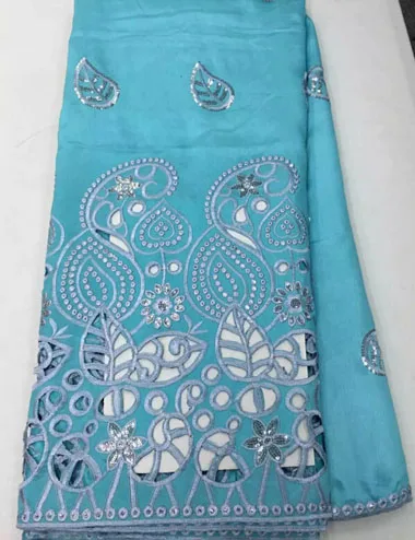 2017 New arrived YELLOW lace GBA034 (3) African George fabric with sequins embroidered Swiss for party dress | Дом и сад