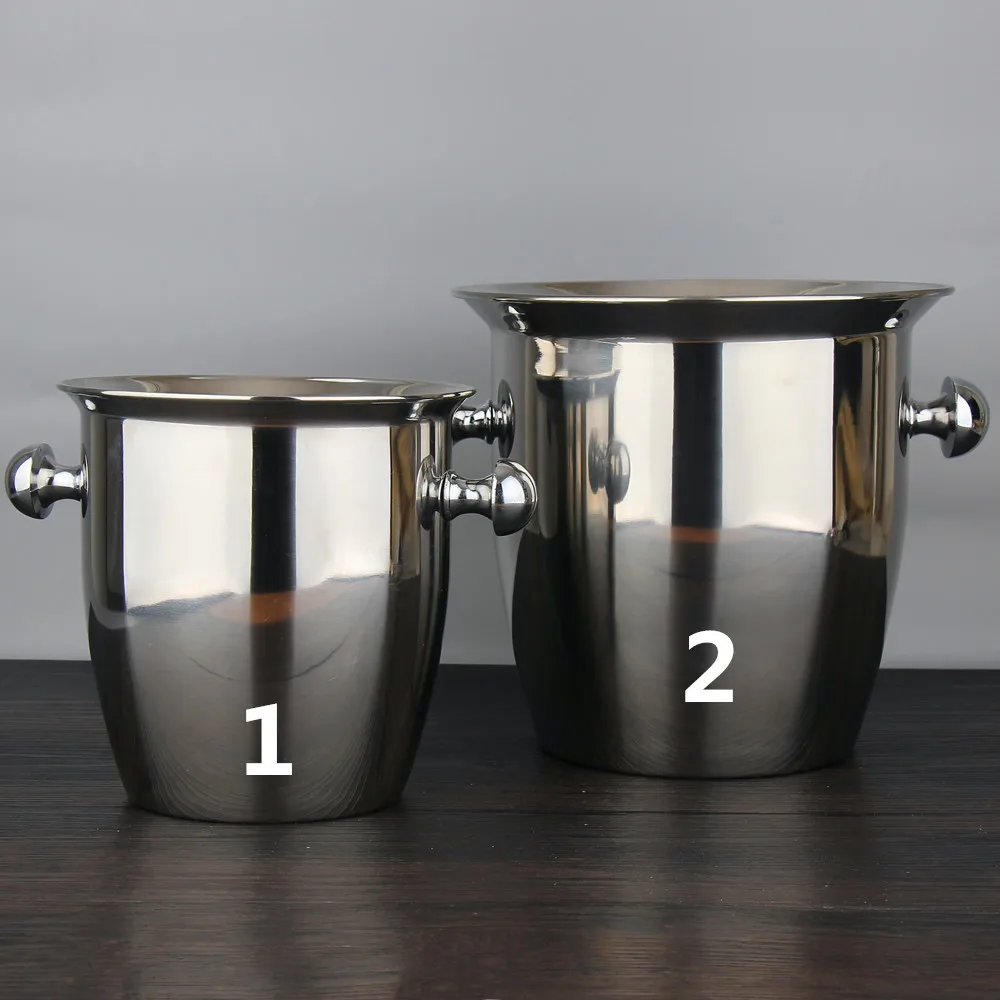 1L 2.5L 5L нержавеющая сталь барное ведерко для льда двойная ручка шампанское ведро
