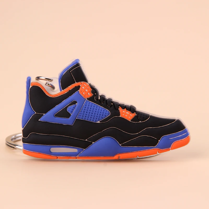 Picture Color13 Брелок Новые экзотические мини Jordan 4 Ретро обуви ключевая цепь Для мужчин и Для женщин детские подарочные брелки на баскетбольных кроссовок ключ держатель Porte Clef - Цвет: Picture Color13
