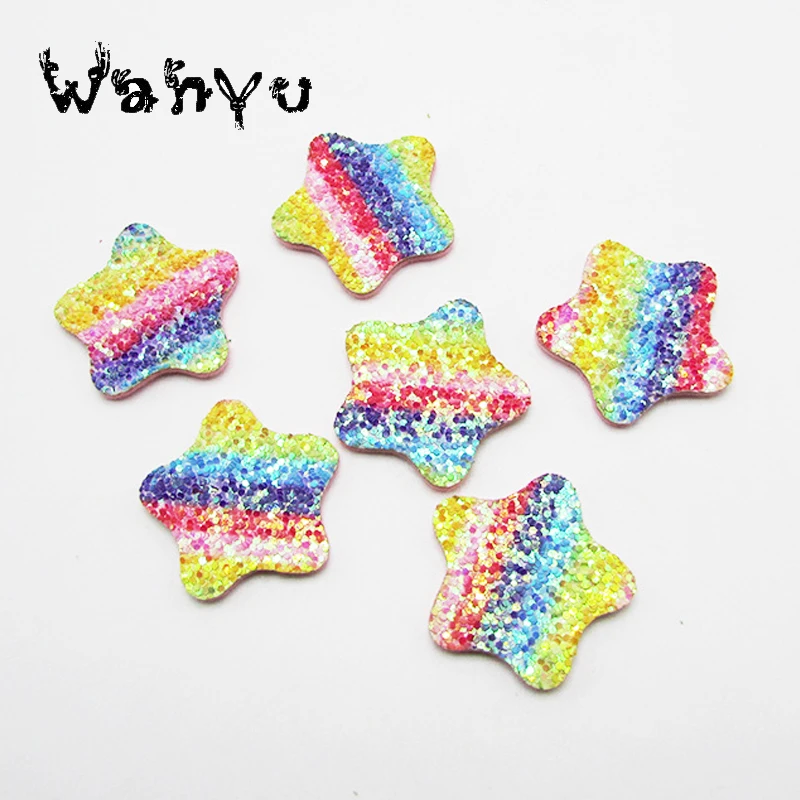 3cm Glitter Baby Girls Hair Accessories Shiny Star Padded Appliqued for BB Clip Decoration Cake | Дом и сад