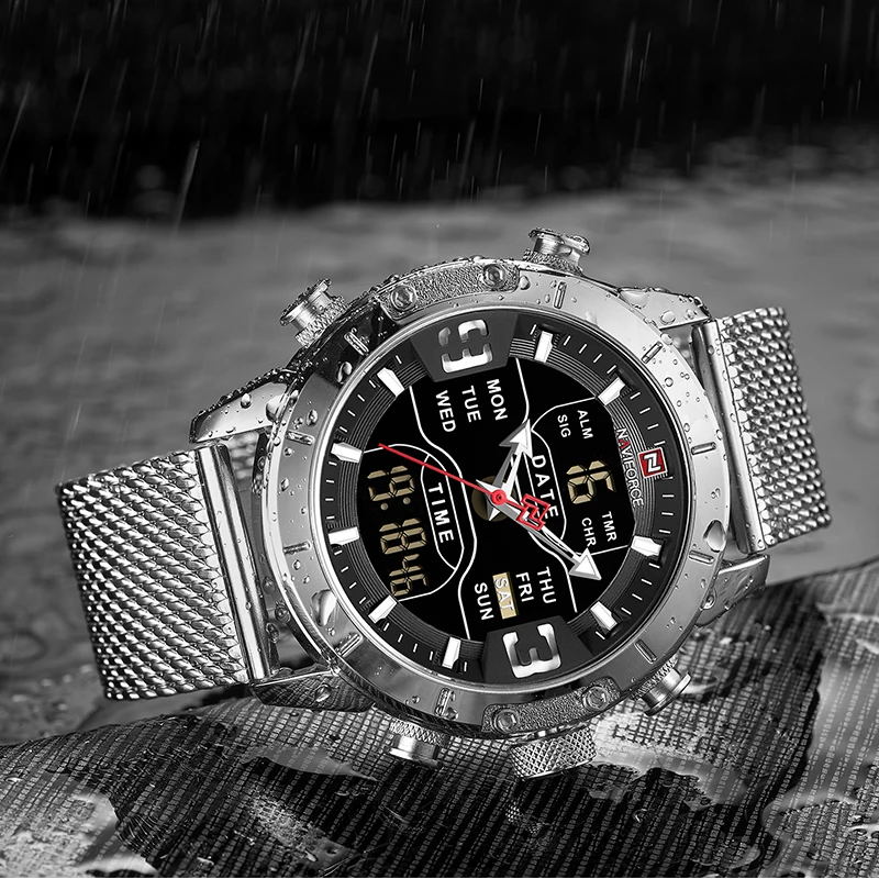 Часы NAVIFORCE мужские спортивные армейские повседневные водонепроницаемые