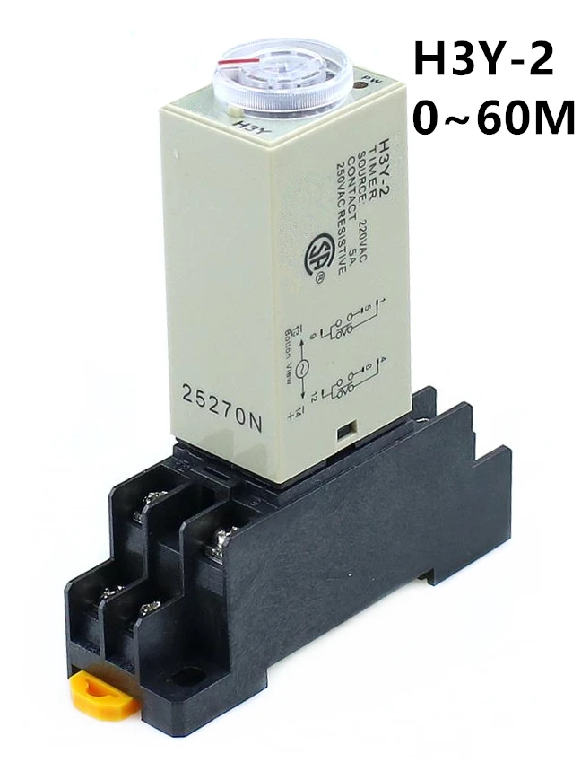 

H3Y-2 0-60M Power On Time Delay Relay Timer DPDT 8Pins VOLTAGE:220v 110V 24V 12V