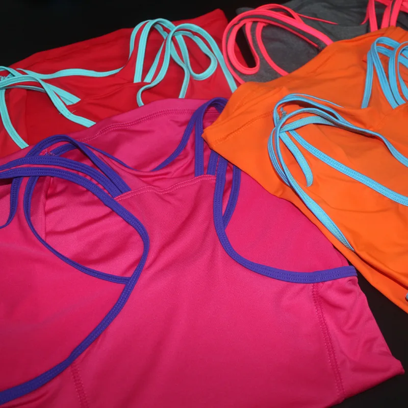 

2018 New Arrival Bright Color Sports Yoga Tank Gym Loose Fitness Sleeveless Vest Singlet for Running Training P123