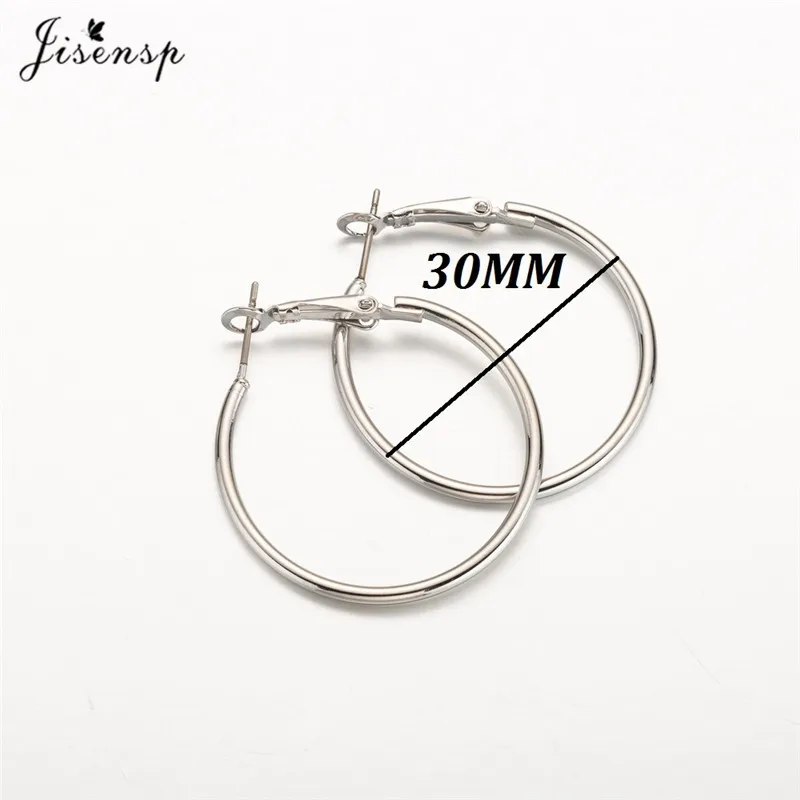 Jisensp 30/40/50/60 мм Мода большие серьги в виде колец, гладкие круглые серьги для Для женщин ювелирные изделия Гипербола Бо аксессуары